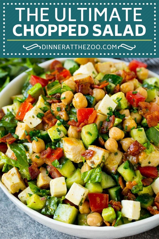 Chopped Salad Recipe | Chicken Salad | Avocado Salad #salad #chicken #avocado #bacon #glutenfree #dinner #sadud #lunch