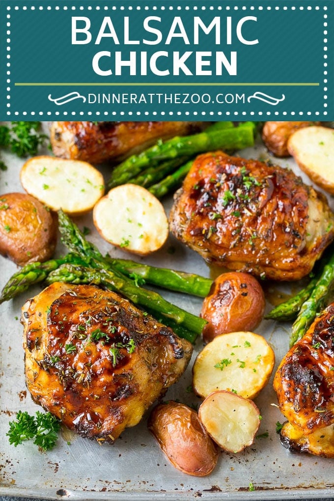 Balsamic Chicken Recipe | Sheet Pan Chicken | Glazed Chicken #chicken #asparagus #potatoes #dinner #glutenfree #sadud