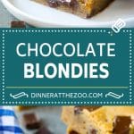Blondies Recipe | Chocolate Chunk Blondies | Bar Cookies #blondies #cookies #chocolate #dessert #sweets #sadud