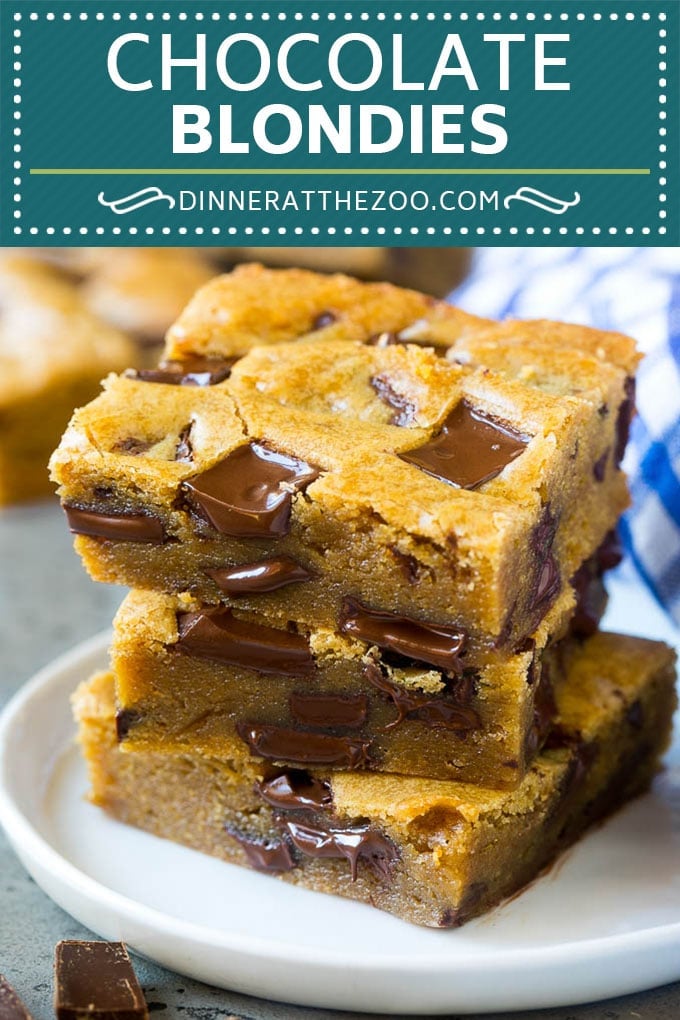 Blondies Recipe | Chocolate Chunk Blondies | Bar Cookies #blondies #cookies #chocolate #dessert #sweets #sadud