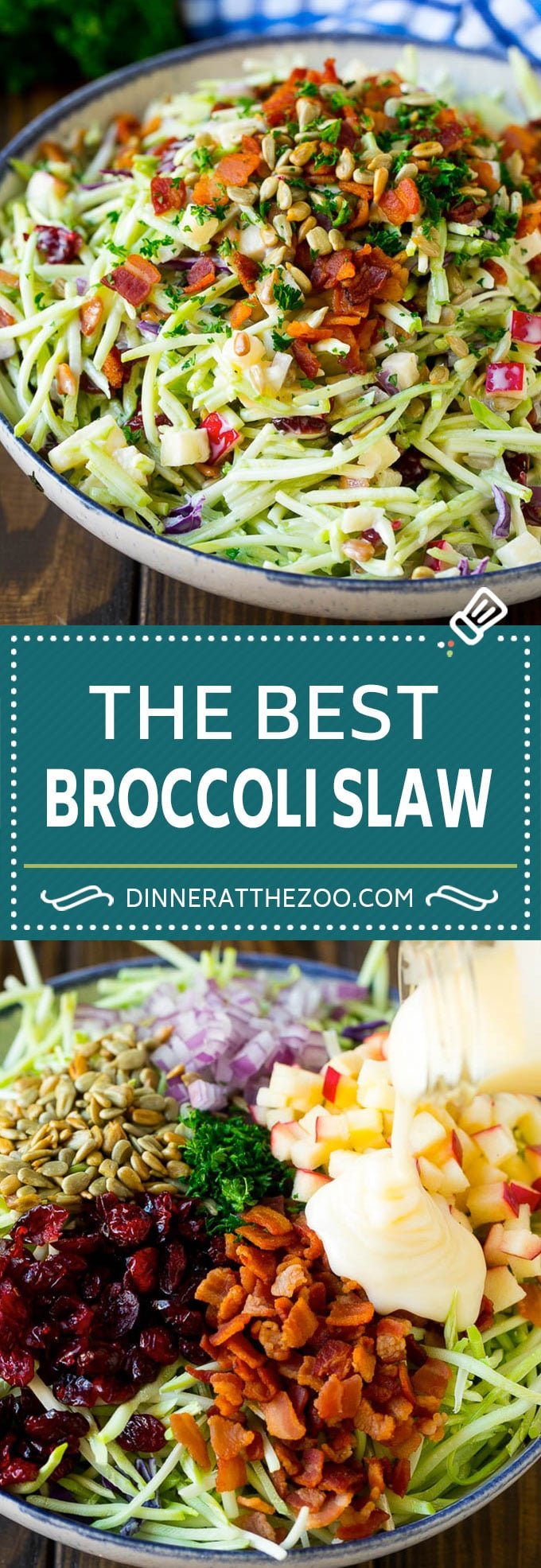 Bacon Broccoli Slaw Recipe | Coleslaw Recipe | Broccoli Slaw #broccoli #slaw #salad #apple #bacon #sidedish #lunch #sadud