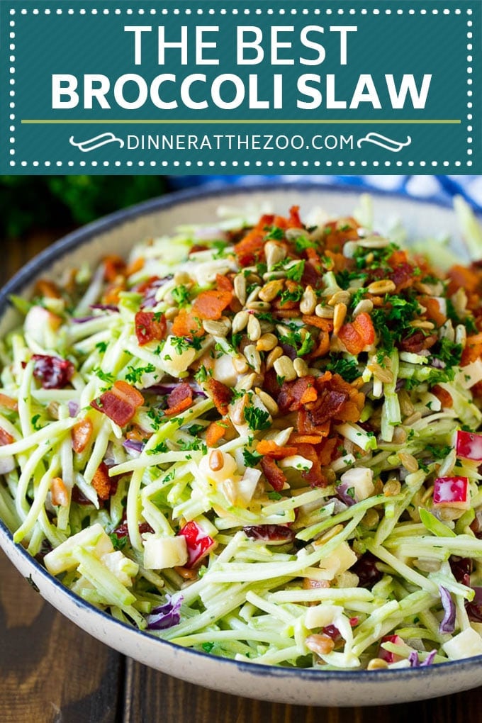 Bacon Broccoli Slaw Recipe | Coleslaw Recipe | Broccoli Slaw #broccoli #slaw #salad #apple #bacon #sidedish #lunch #sadud