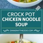 Crock Pot Chicken Noodle Soup Recipe | Slow Cooker Chicken Noodle Soup | Chicken Soup #soup #chicken #noodles #dinner #slowcooker #crockpot #sadud