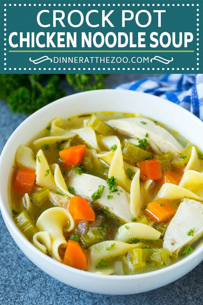 Crock Pot Chicken Noodle Soup Recipe | Slow Cooker Chicken Noodle Soup | Chicken Soup #soup #chicken #noodles #dinner #slowcooker #crockpot #sadud