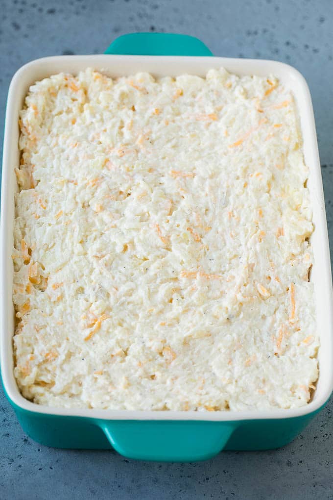 Hash Brown Casserole | Potato Casserole | Hash Brown Side Dish #potatoes #cheese #casserole #sidedish #sadud A mixture of hash browns, sour cream, cheese and seasonings in a casserole dish.