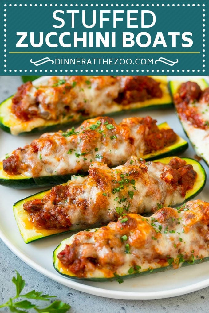 Stuffed Zucchini Boats Recipe | Baked Zucchini | Low Carb Zucchini #dinner #lowcarb #keto #zucchini #sausage #sadud