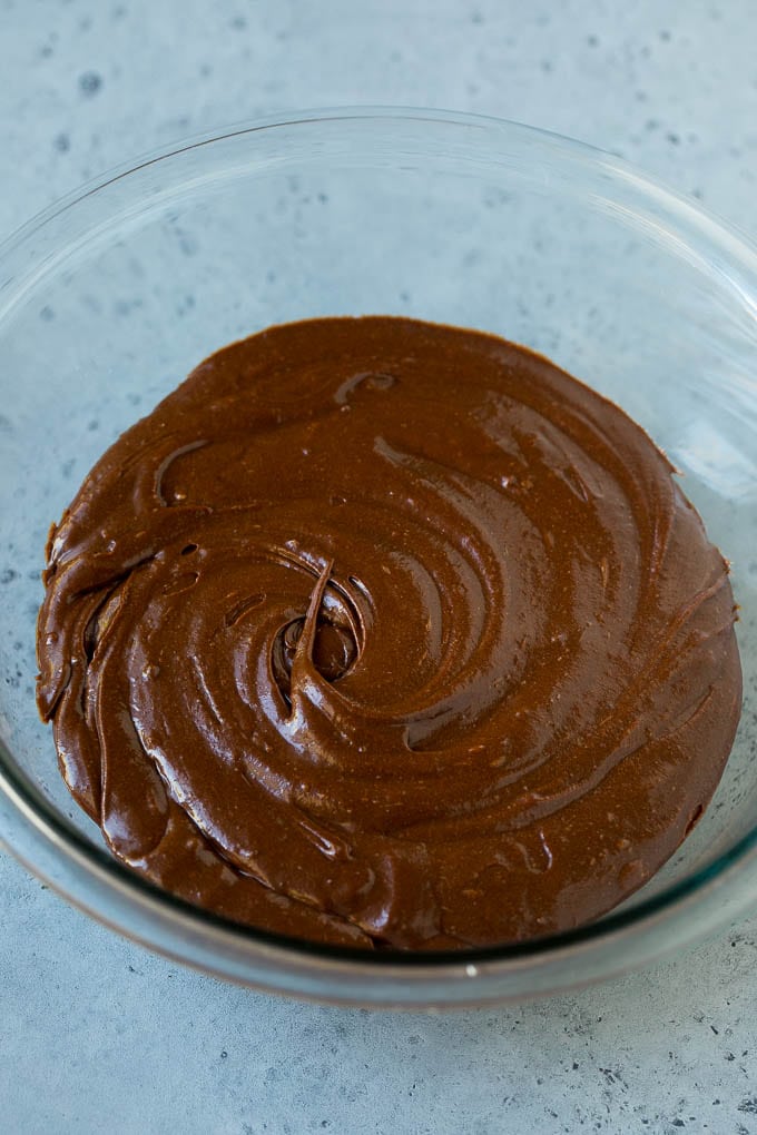 Cosmic Brownies Recipe | Cocoa Brownies | Frosted Brownies #brownies #chocolate #dessert #sadud #sprinkles A bowl of cocoa brownie batter.