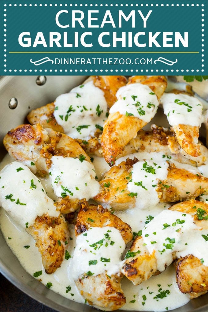 Creamy Garlic Chicken Recipe | Chicken Breast Tenders | Sauteed Chicken #chicken #garlic #parmesan #dinner #glutenfree #keto #lowcarb #sadud