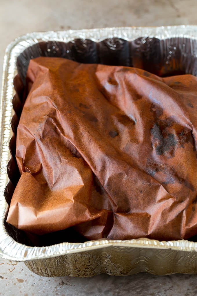 Burnt Ends Recipe | Smoked Brisket | Beef Brisket #brisket #bbq #smoker #beef #dinner #sadud Brisket wrapped in butcher paper.
