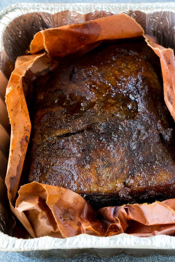 Smoked Brisket Recipe | Beef Brisket | BBQ Beef #brisket #smoker #beef #bbq #dinner #sadud Beef brisket inside butcher paper.