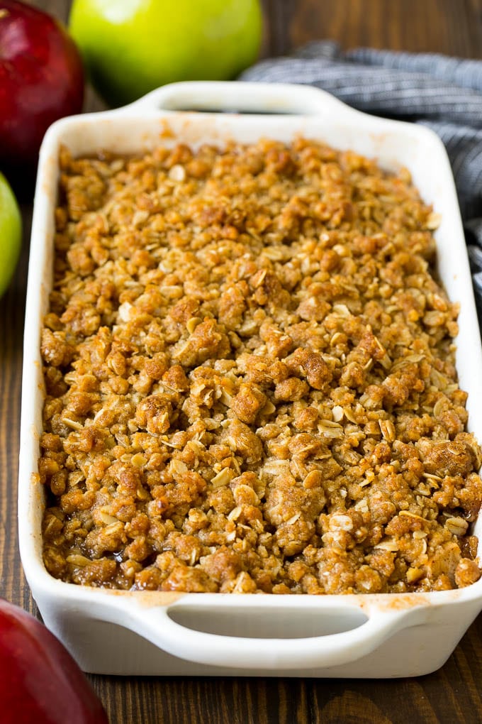 Apple Crisp Recipe | Apple Dessert #apples #dessert #baking #fall #sadud A baked apple crisp with an oatmeal and walnut topping.