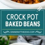Crock Pot Baked Beans | Slow Cooker Baked Beans #beans #bacon #slowcooker #crockpot #sadud