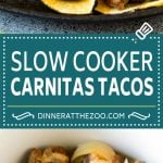 Slow Cooker Carnitas Tacos Recipe | Pork Tacos #tacos #pork #dinner #slowcooker #crockpot #sadud