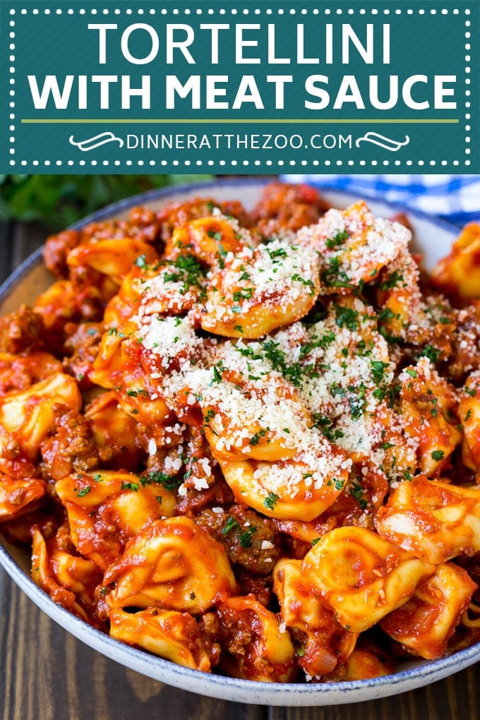Cheese Tortellini in Meat Sauce #tortellini #pasta #sauce #dinner #sadud #cheese