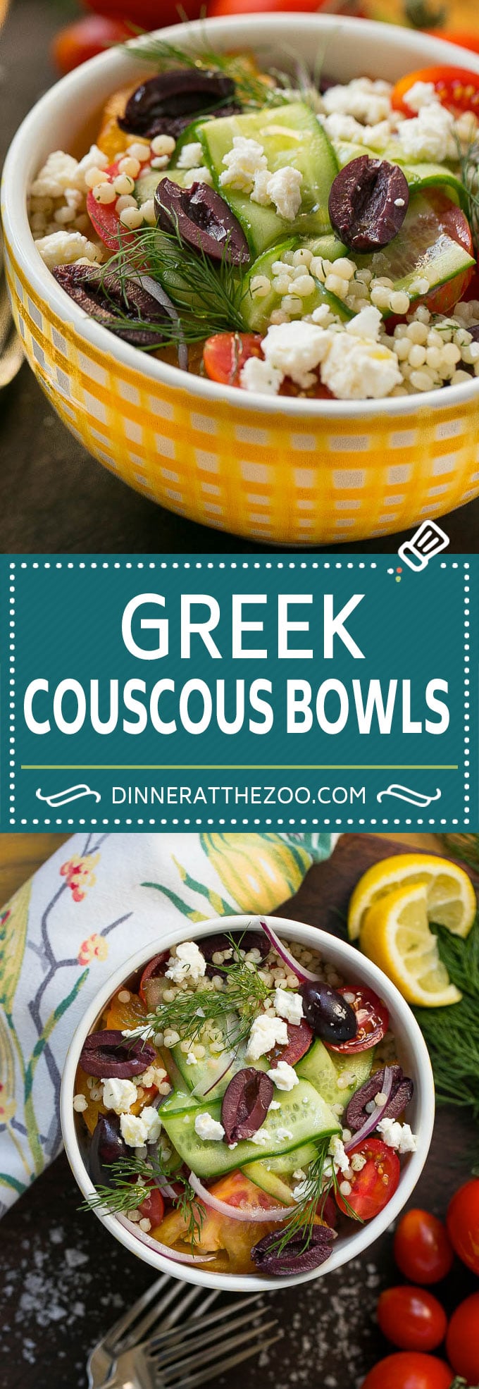 Greek Couscous Bowls #couscous #lunch #sadud