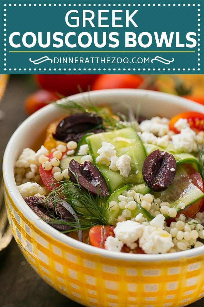 Greek Couscous Bowls #couscous #lunch #sadud