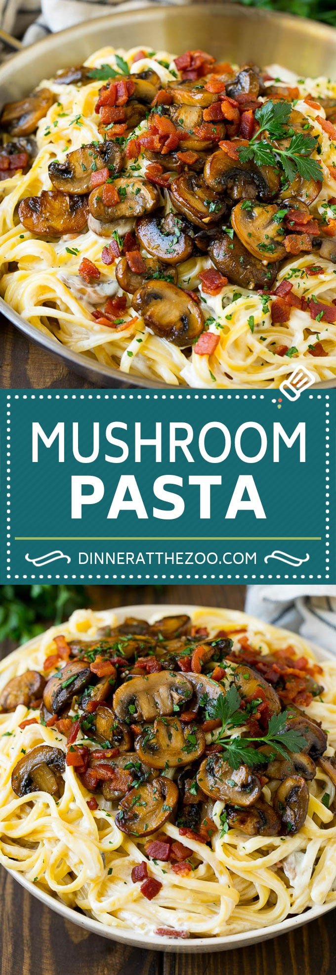 Mushroom Pasta Recipe | Creamy Pasta #pasta #mushrooms #bacon #dinner #sadud
