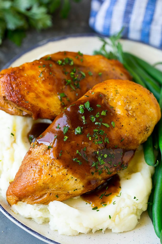 Slow Cooker Chicken Breast Recipe | Crock Pot Chicken Breast | Chicken and Gravy #chicken #slowcooker #crockpot #gravy #dinner #sadud Slow cooker chicken breast served with mashed potatoes and green beans.