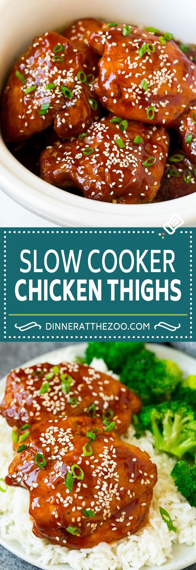 Slow Cooker Chicken Thighs | Crock Pot Chicken Thighs | Honey Garlic Chicken #chicken #slowcooker #crockpot #dinner #sadud