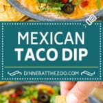 Taco Dip Recipe | Mexican Dip #tacos #dip #appetizer #mexicanfood #cheese #sadud