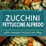 Zucchini Fettuccine Alfredo #pasta #zucchini #cheese #dinner #sadud