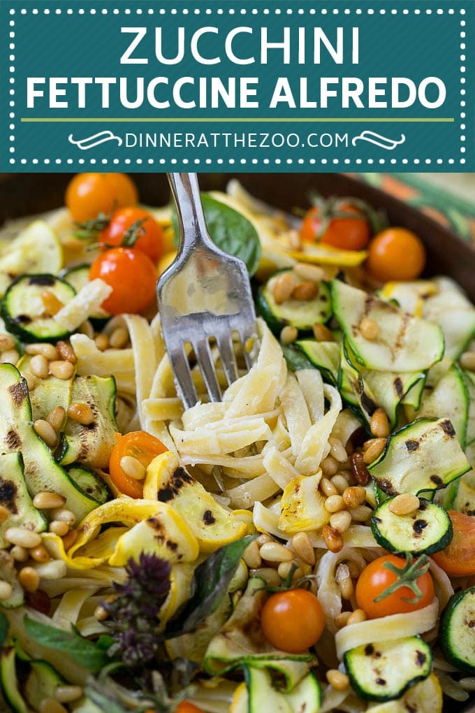 Zucchini Fettuccine Alfredo #pasta #zucchini #cheese #dinner #sadud