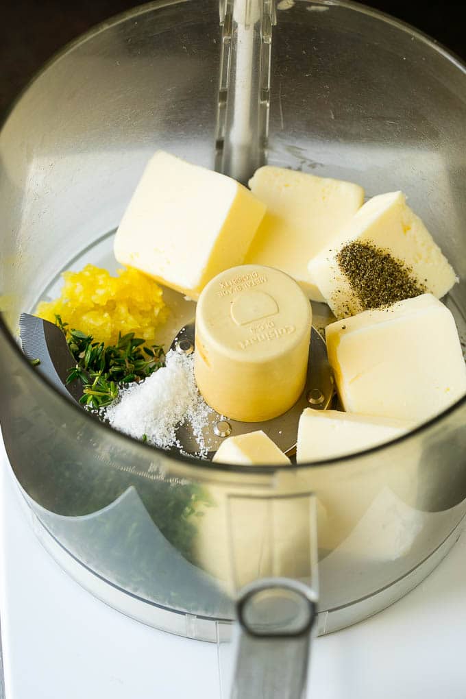 Thanksgiving Turkey Recipe | Roasted Turkey #turkey #thanksgiving #fall #dinner #sadud Butter, garlic herbs and seasonings in a food processor.