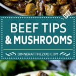 Beef Tips with Mushroom Gravy Recipe | Steak Tips #beef #steak #mushrooms #gravy #comfortfood #dinner #sadud