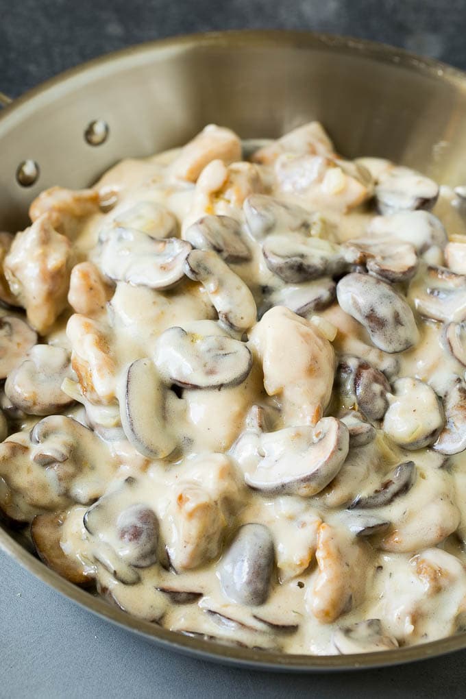 Chicken Stroganoff Recipe | Chicken and Mushrooms #chicken #mushrooms #stroganoff #dinner #sadud Meat and mushrooms in a creamy sauce.