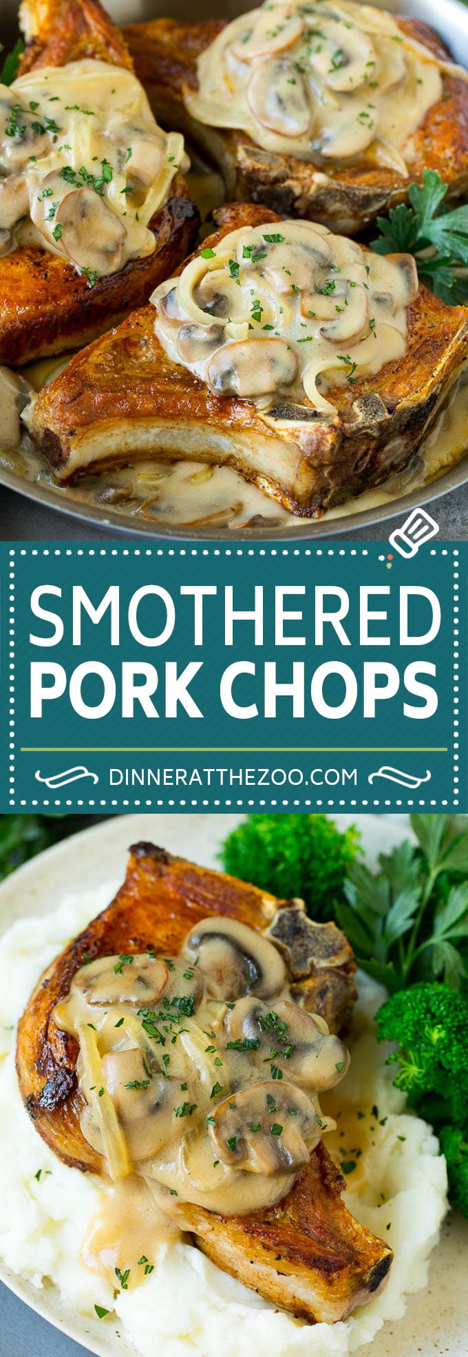 Smothered Pork Chops Recipe | Mushroom Pork Chops #pork #porkchops #mushrooms #gravy #dinner #sadud