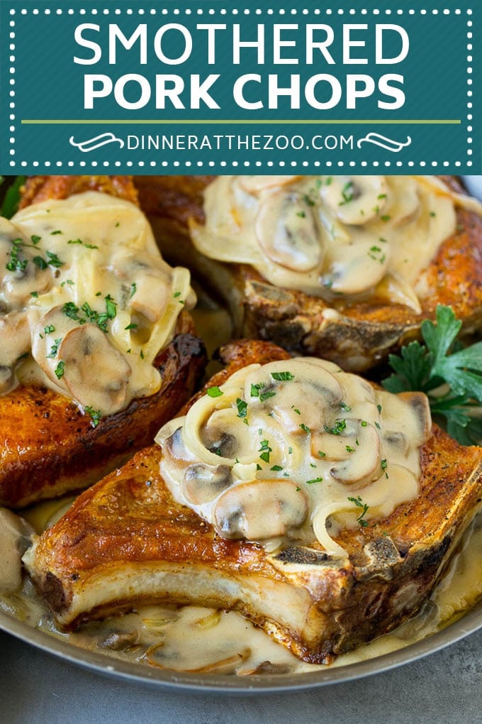Smothered Pork Chops Recipe | Mushroom Pork Chops #pork #porkchops #mushrooms #gravy #dinner #sadud