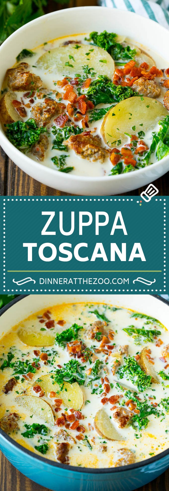 Zuppa Toscana Recipe | Sausage and Potato Soup #soup #sausage #bacon #potato #kale #italianfood #dinner #sadud