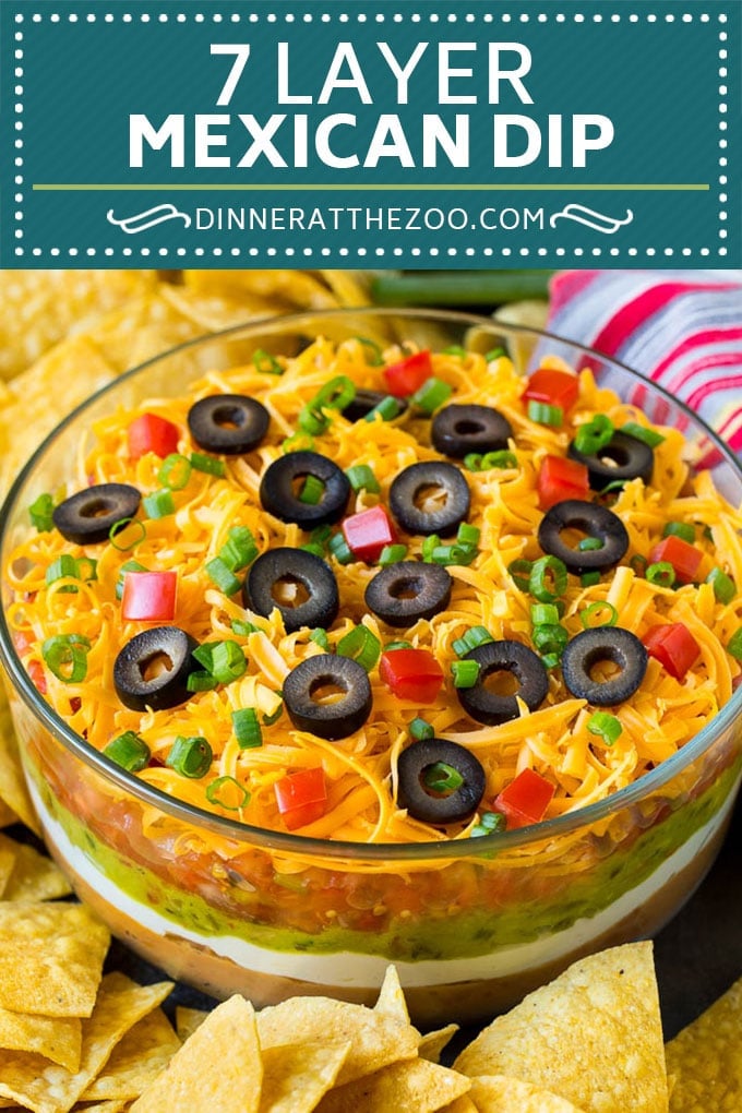 7 Layer Dip Recipe | Mexican Dip #beans #dip #appetizer #avocado #salsa #sadud