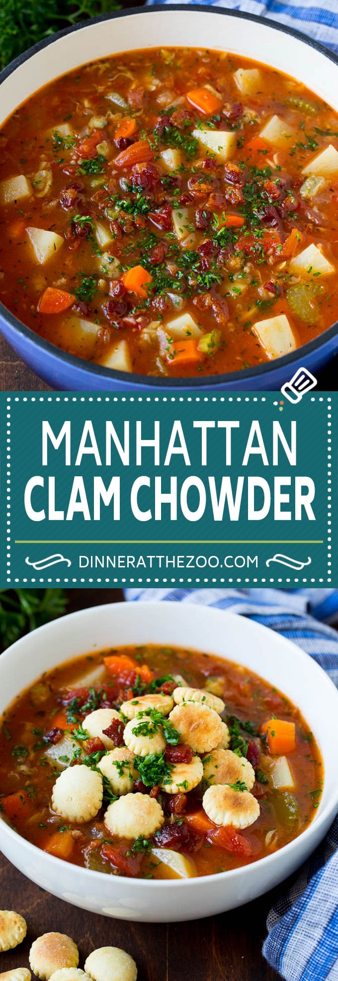 Manhattan Clam Chowder Recipe | Red Clam Chowder #chowder #soup #seafood #clams #bacon #dinner #sadud
