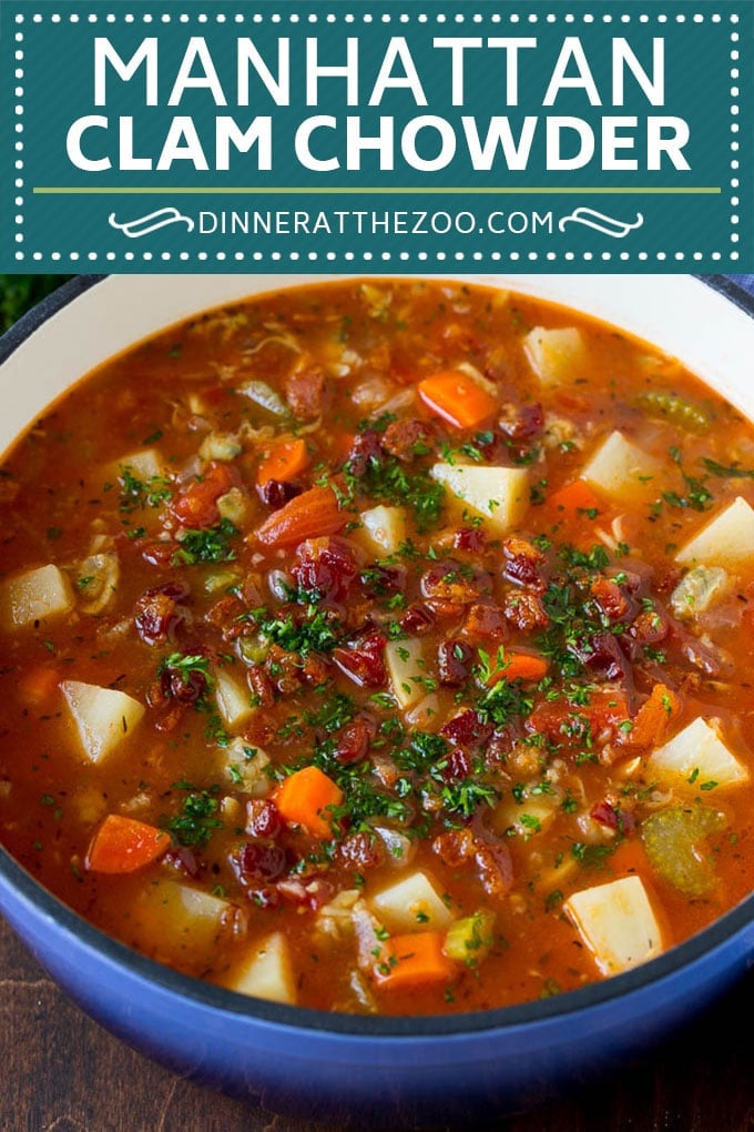 Manhattan Clam Chowder Recipe | Red Clam Chowder #chowder #soup #seafood #clams #bacon #dinner #sadud
