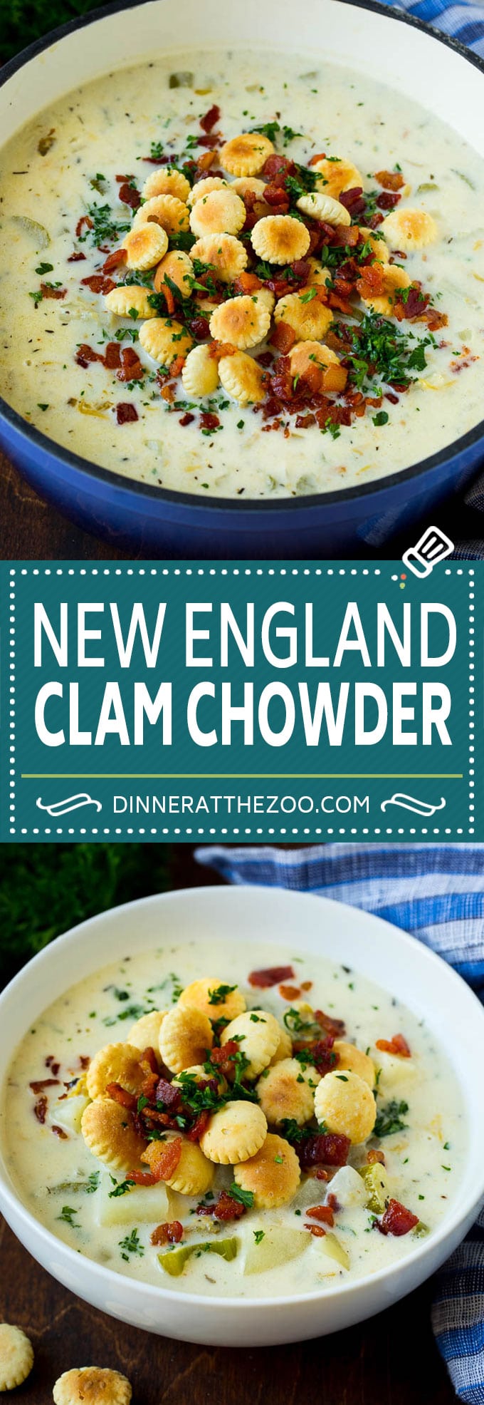 New England Clam Chowder Recipe | White Clam Chowder #chowder #soup #seafood #clams #bacon #dinner #sadud