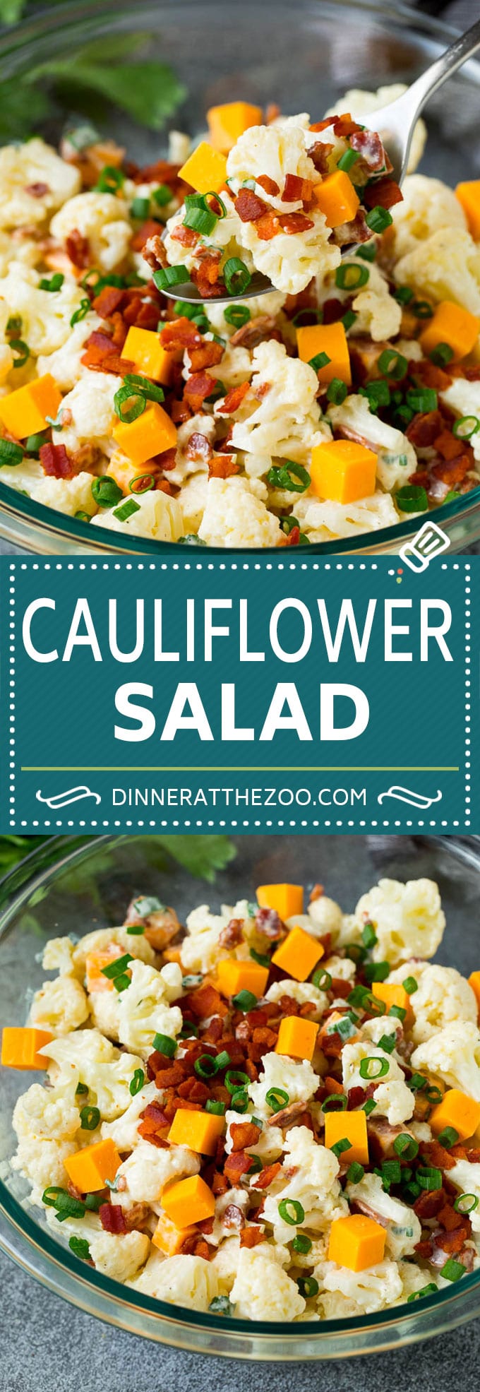 Cauliflower Salad Recipe #salad #cauliflower #bacon #lowcarb #keto #dinner #sadud