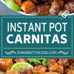 This Instant Pot carnitas recipe is pork seared to golden brown perfection, then pressure cooked with citrus and spices.