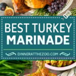 This turkey marinade is a combination of olive oil, fresh herbs, spices and citrus, all blended together to make the most tender and juicy turkey ever!