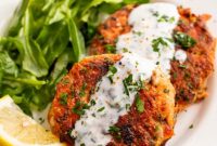 Quick Salmon Patties with Zesty Lemon Garlic Cream Sauce