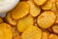 Crispy Air Fryer Potatoes and Creamy Herb Dip