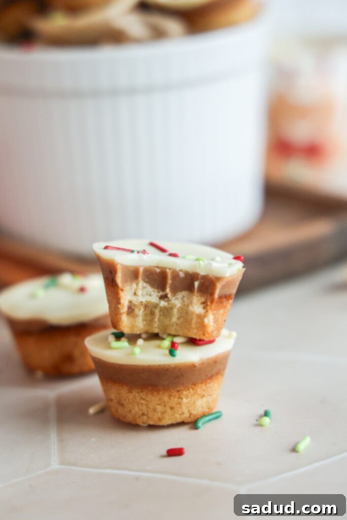 festive sugar cookie cups on a wire rack