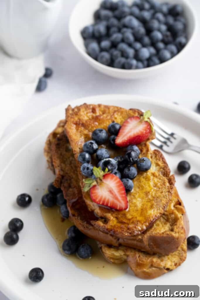 Overhead angle of air fryer french toast