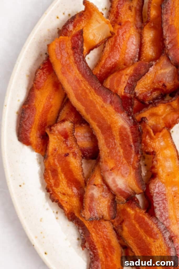 close up overhead image of instant pot bacon