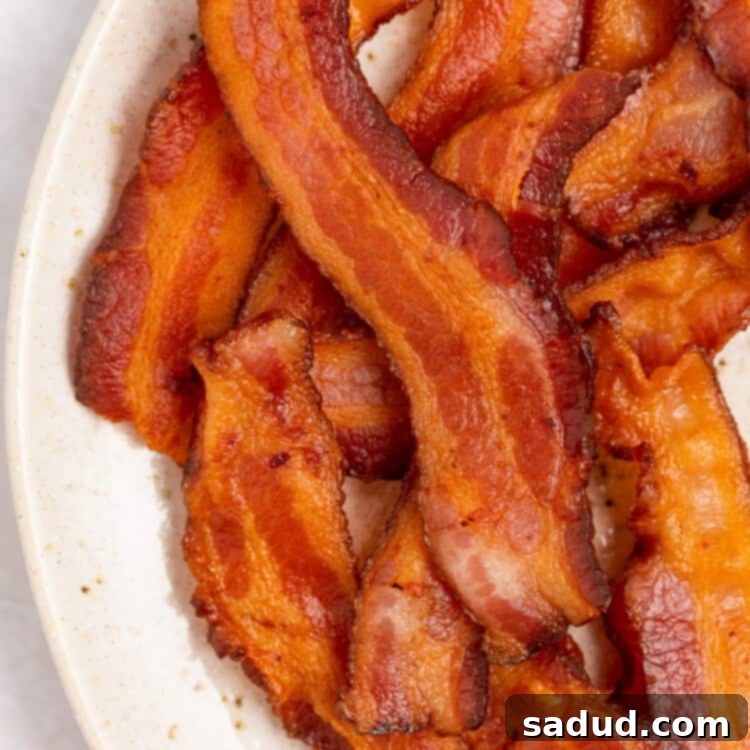 close up overhead image of instant pot bacon