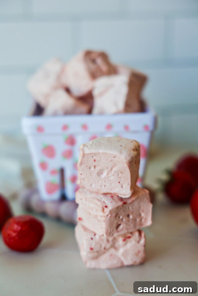 Paleo strawberry marshmallows being prepared