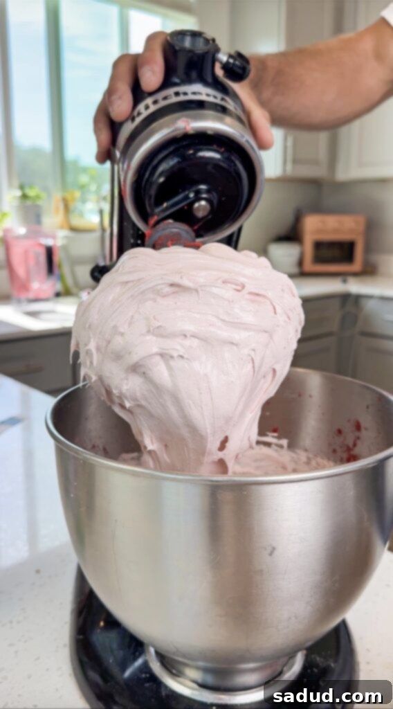 Close-up of fluffy strawberry marshmallow