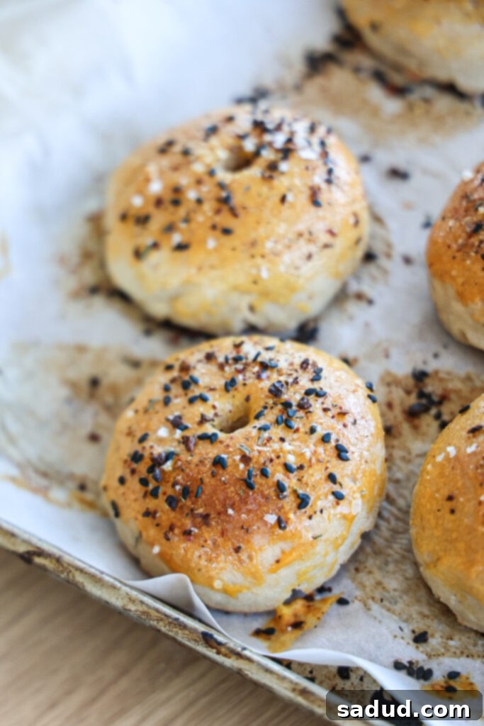 Delicious homemade gluten-free bagels ready to be enjoyed.