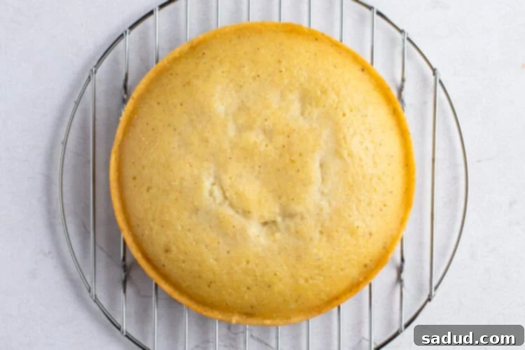 Instant Pot cornbread cooling on a wire rack after being removed from the pan