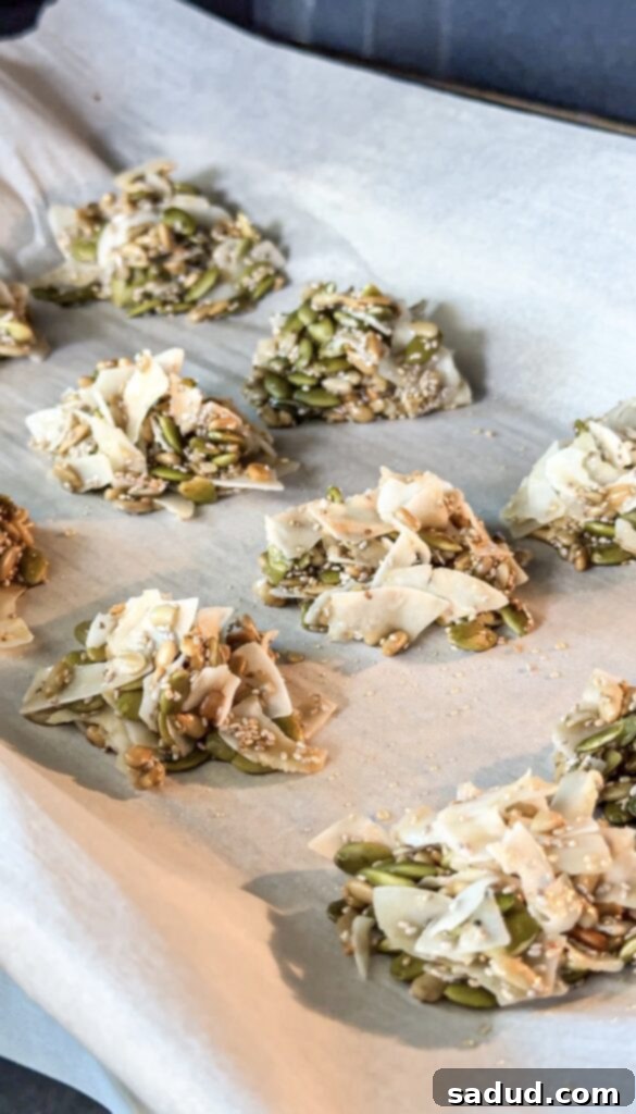 Healthy coconut clusters, a crunchy sweet and salty snack